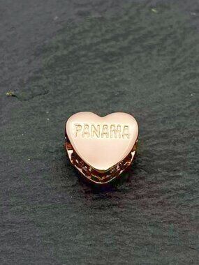 Pandora I Love Panama Heart Charm Rose Gold Plated Jewelry